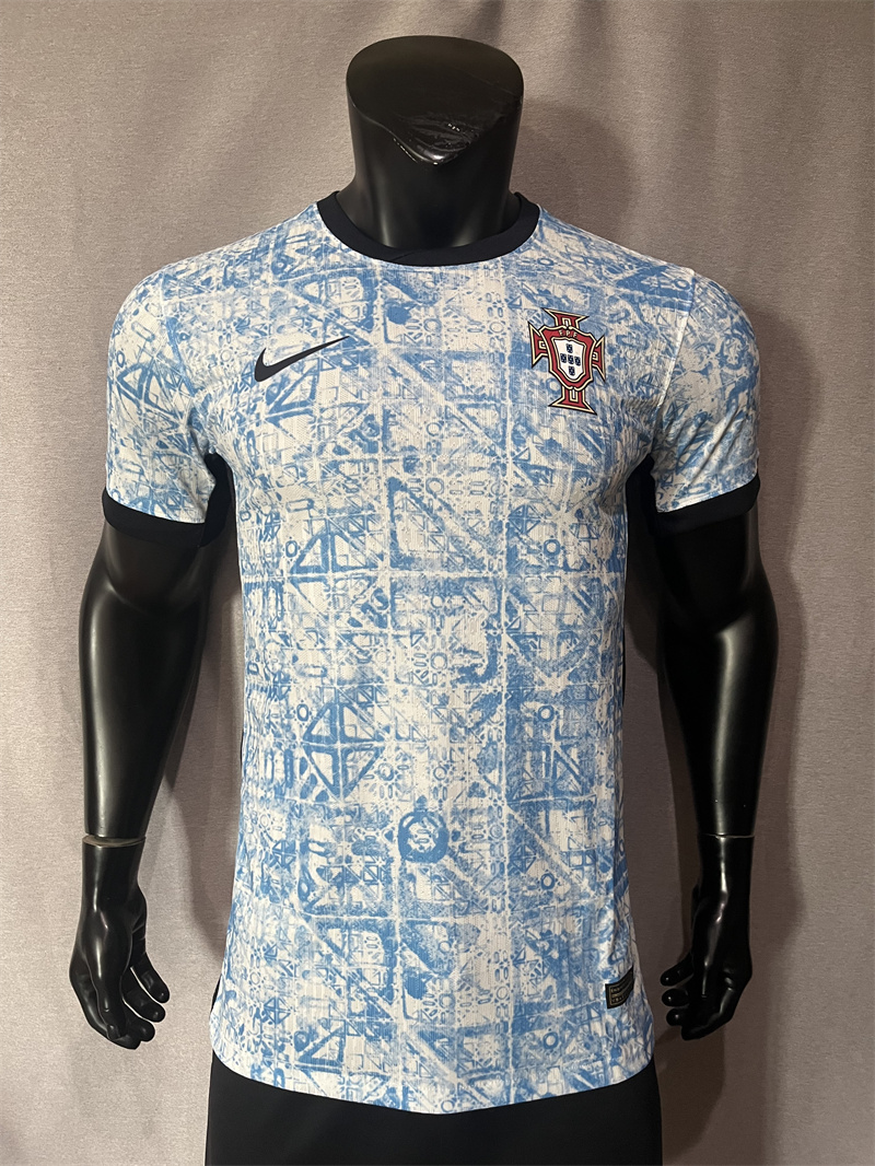 AAA Quality Portugal 2024 Euro Away White/Blue Jersey(Player)